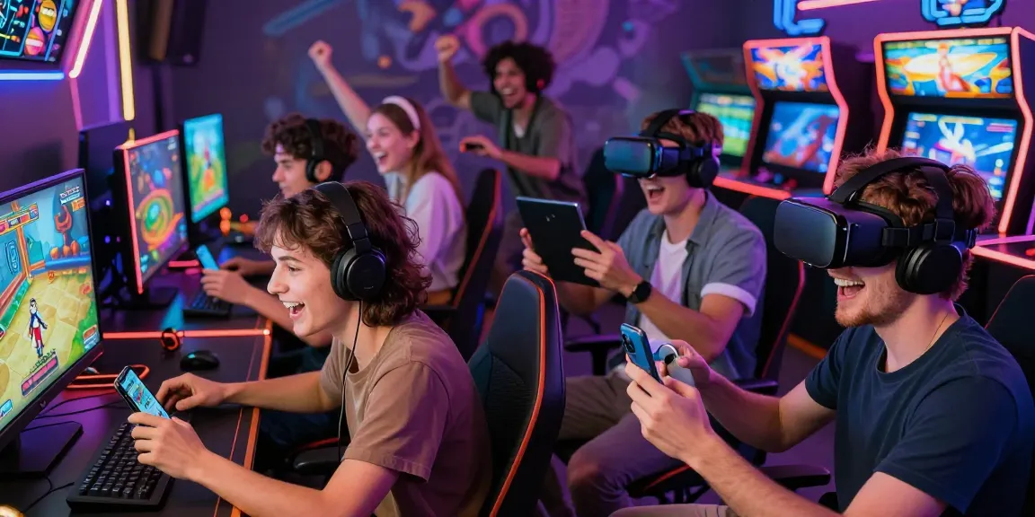 Engaging scene of players enjoying gay porn games with vibrant graphics.