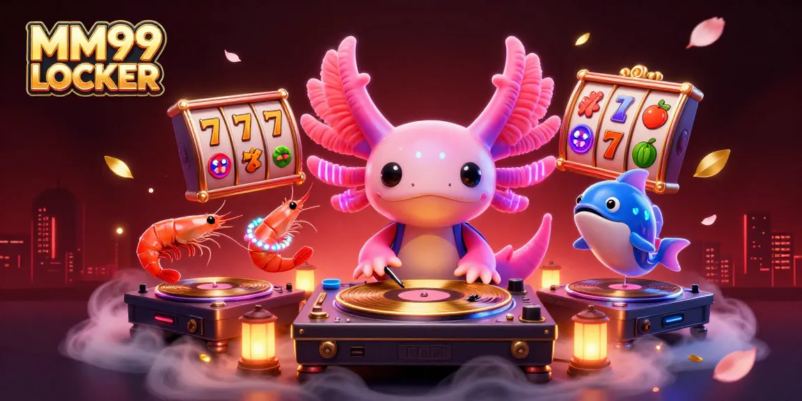 Experience thrilling gameplay at MM99 LOCKER with vibrant slot reels and a lively DJ atmosphere.