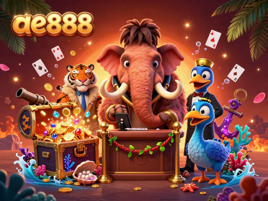 Engage with ae888 as the woolly mammoth bouncer checks IDs in this vibrant casino scene.