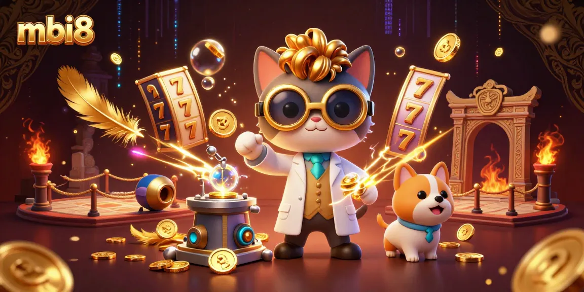 Join the fun at mbi8, where vibrant slots come to life in a colorful casino illustration!
