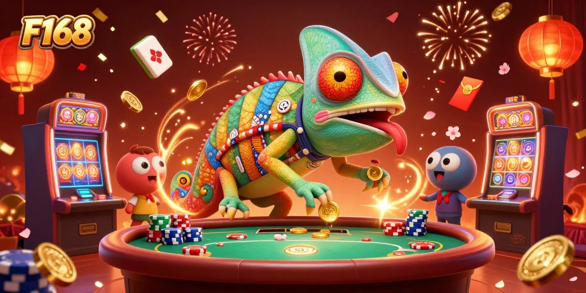 Experience the excitement of F168 with vibrant casino visuals and engaging gameplay elements.
